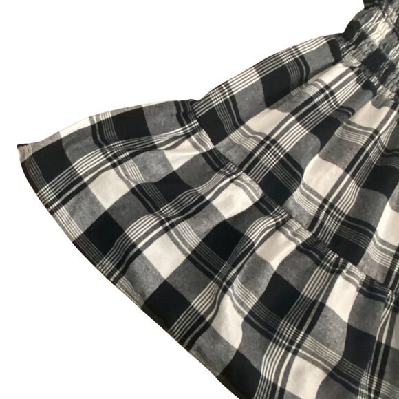 Btween Girls Plaid Flannel Tunic Style Shirt-Black/White-Size 12-GUC - Picture 3 of 7